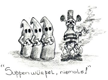Suppenwürfel, Niemals © 1989 M. Stoewer Suppenwürfel, Niemals © 1989 M. Stoewer